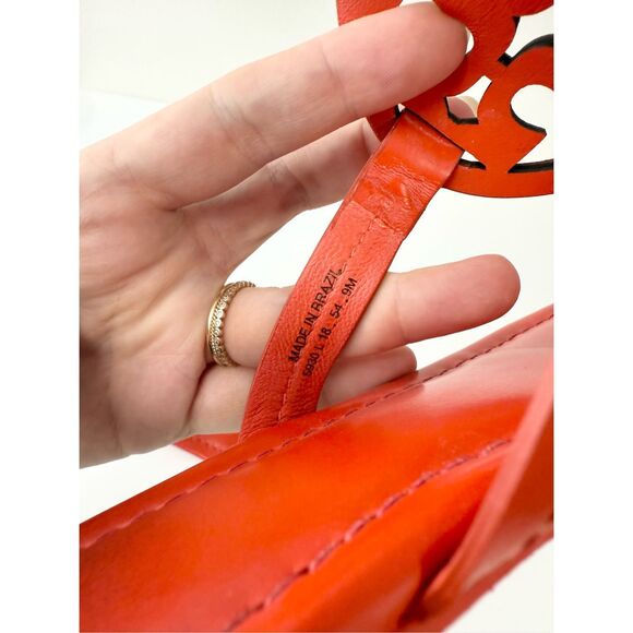 Tory Burch Miller Matte Bright Pomander Red Orange Flat Sandal 9 - Picture 4 of 8